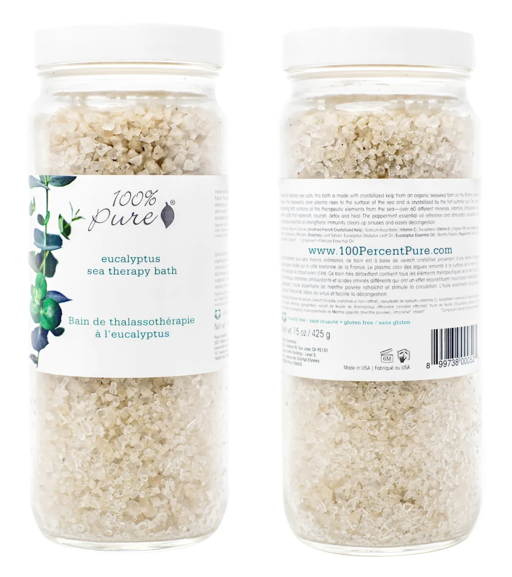 100% Pure Organic Eucalyptus Sea Therapy Bath Soak 15 oz. - Image 3