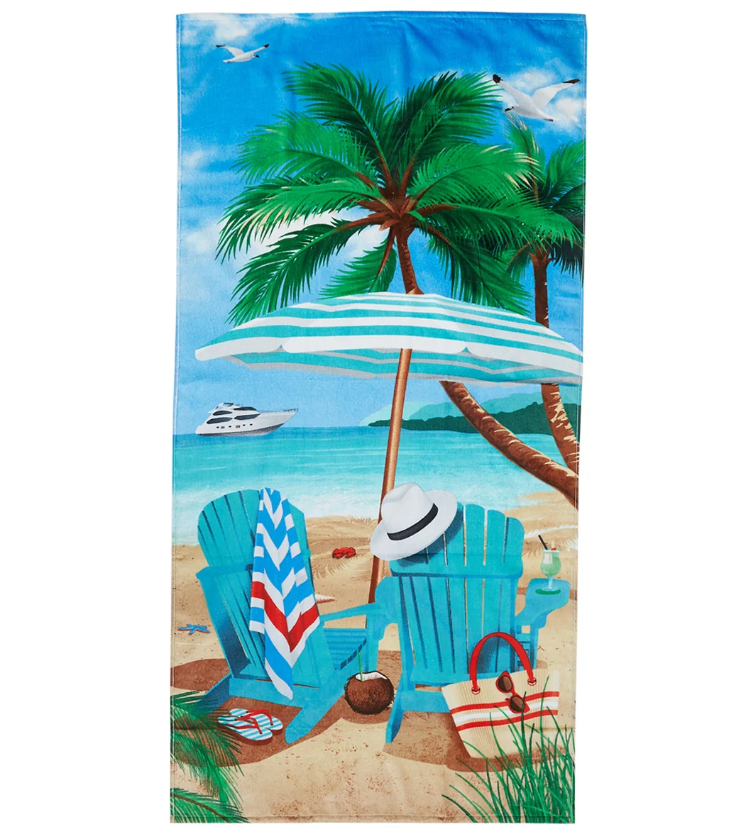 A to Z Towels Beach Chairs And Palms Beach Towel 30”X 60” - Image 3
