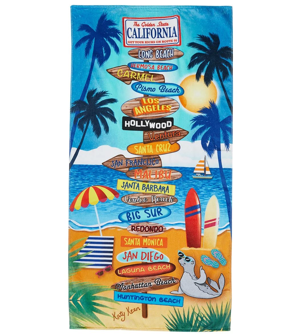 A to Z Towels California Signs Beach Towel 30”X 60” - Image 2