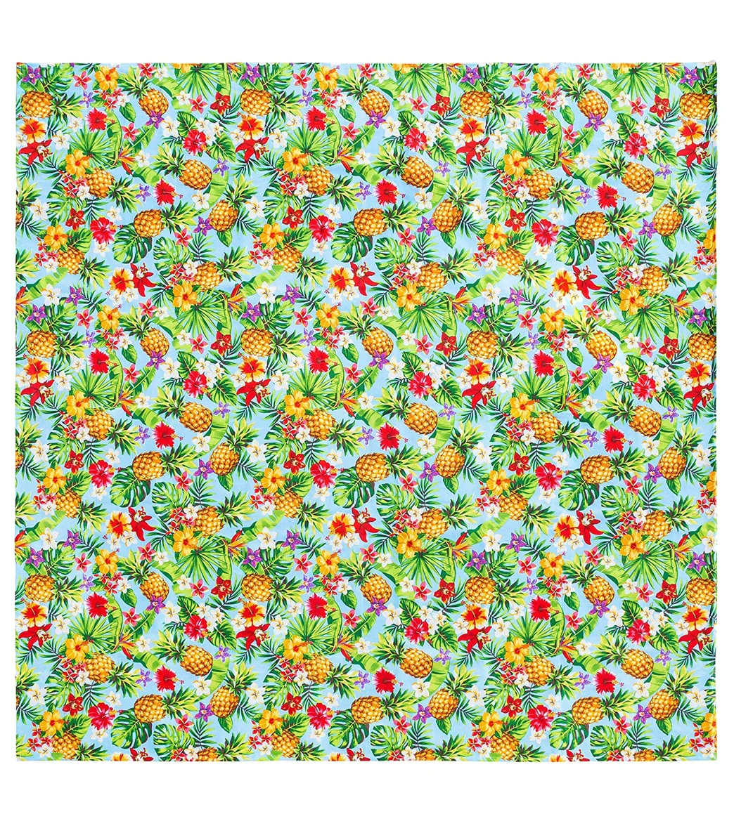 A to Z Towels Design Pineapples & Flowers  Sand Free Beach Mat 79" X 79"