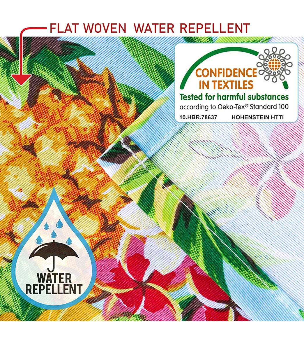 A to Z Towels Design Pineapples & Flowers  Sand Free Beach Mat 79" X 79" - Image 2
