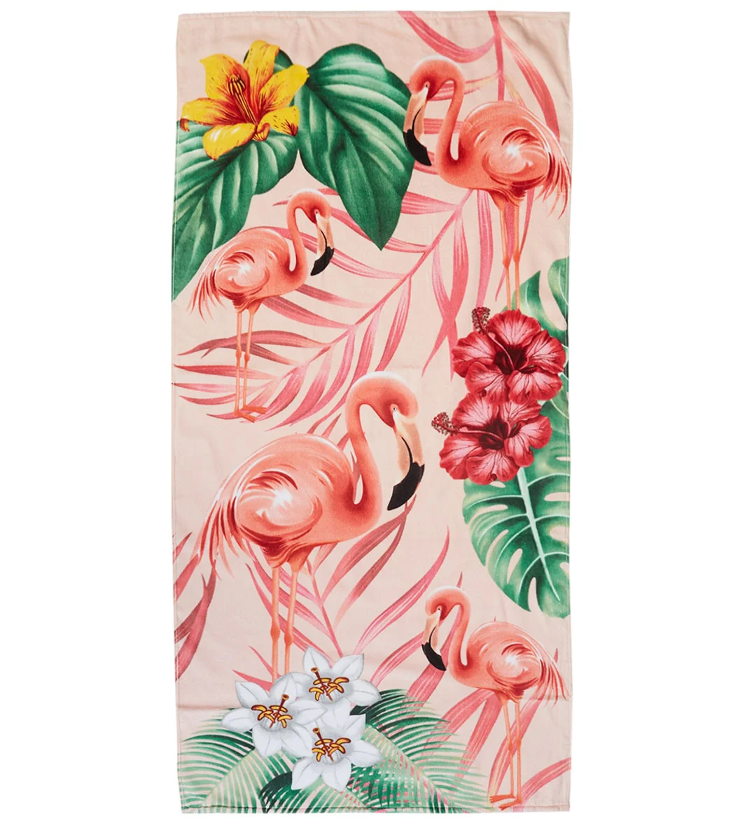 A to Z Towels Flamingos & Flowers Ii Beach Towel 30”X 60” - Image 3