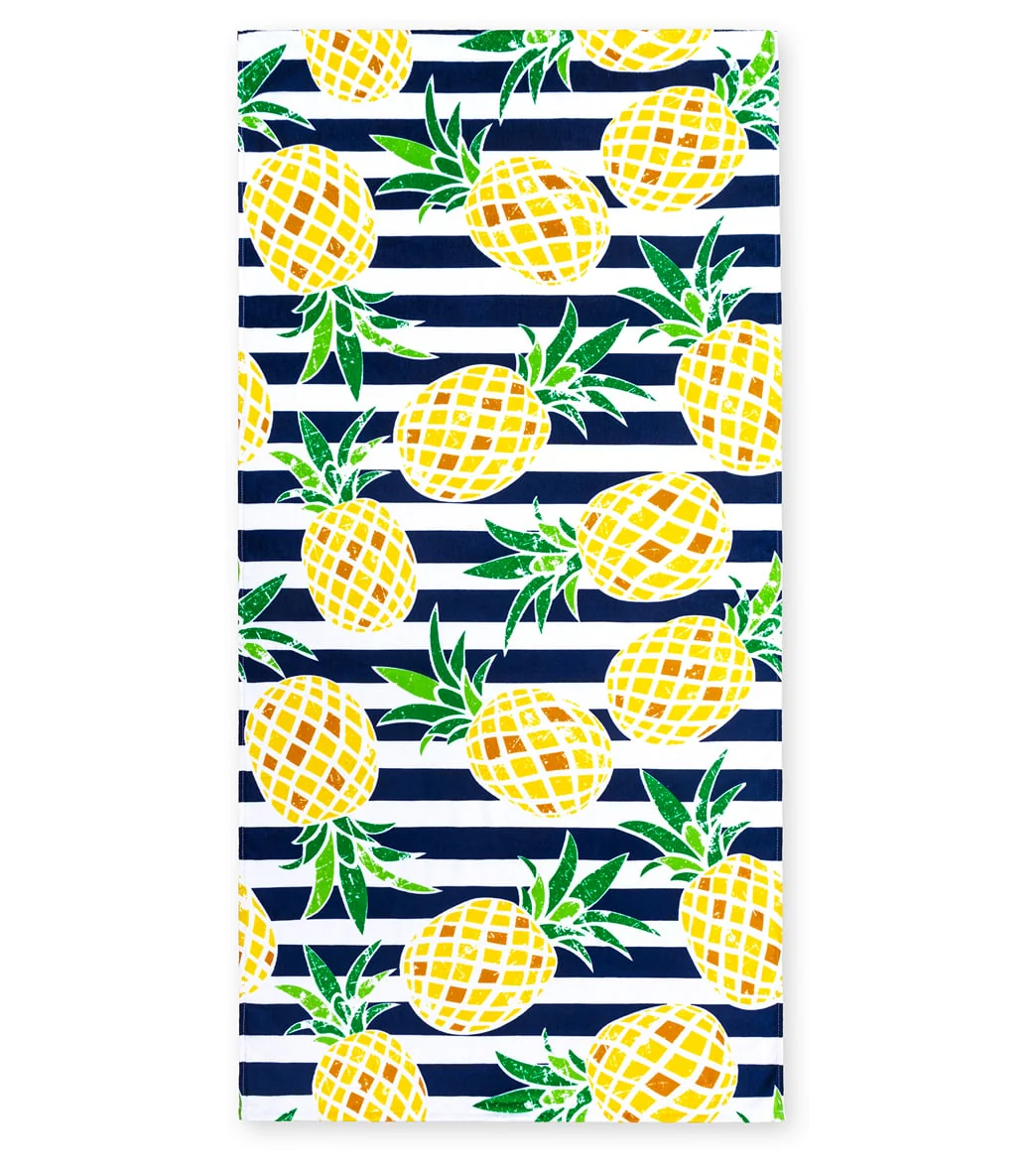 A to Z Towels Pineapple Stripes Beach Towel 30”X 60” - Image 2