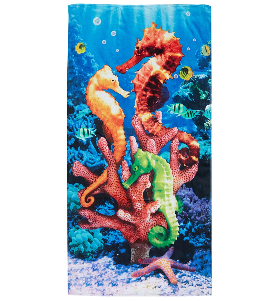 A to Z Towels Seahorses Reef Beach Towel 30”X 60” - Image 3