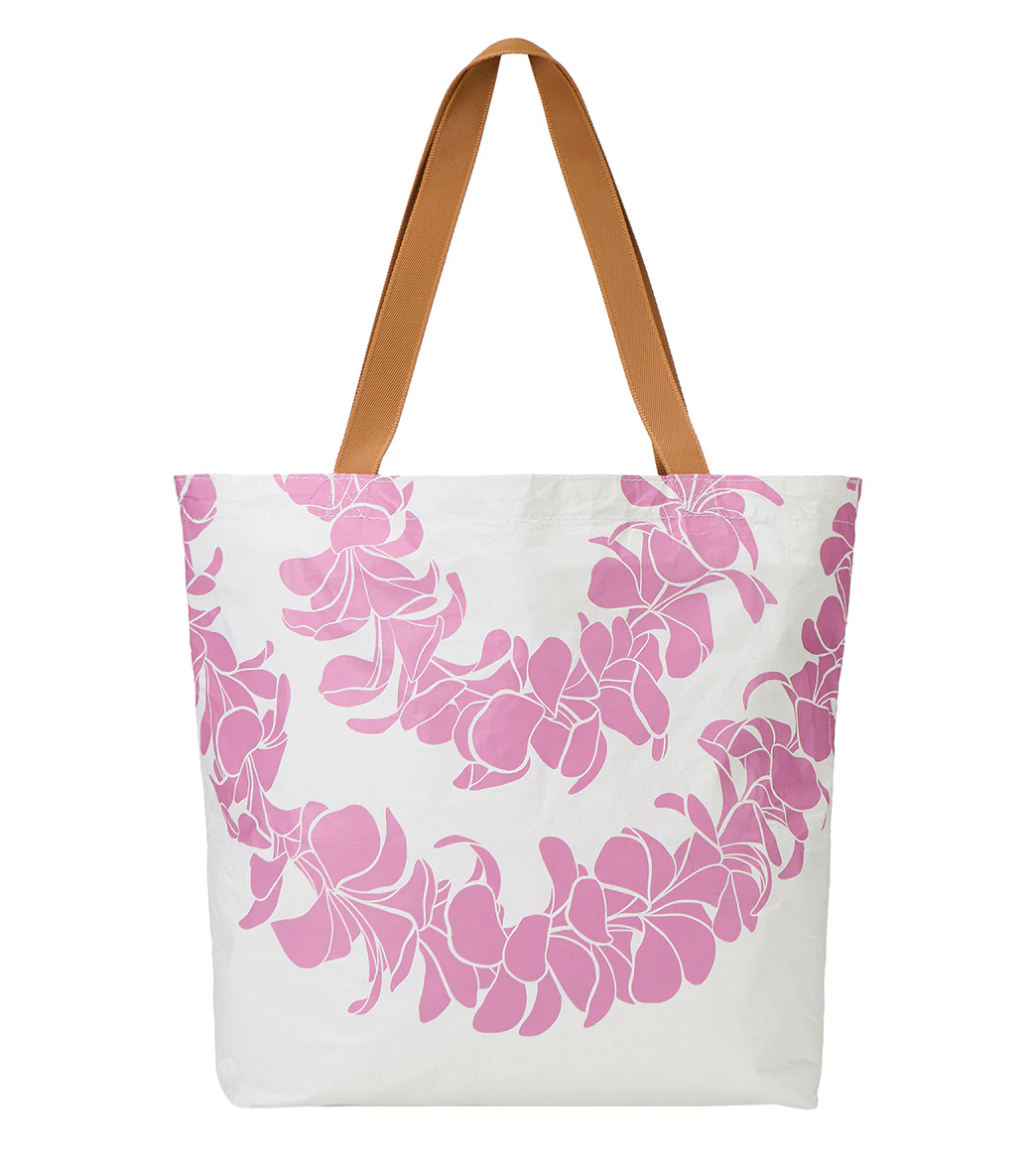 ALOHA Plumeria Lei Reversible Beach Tote - Image 10