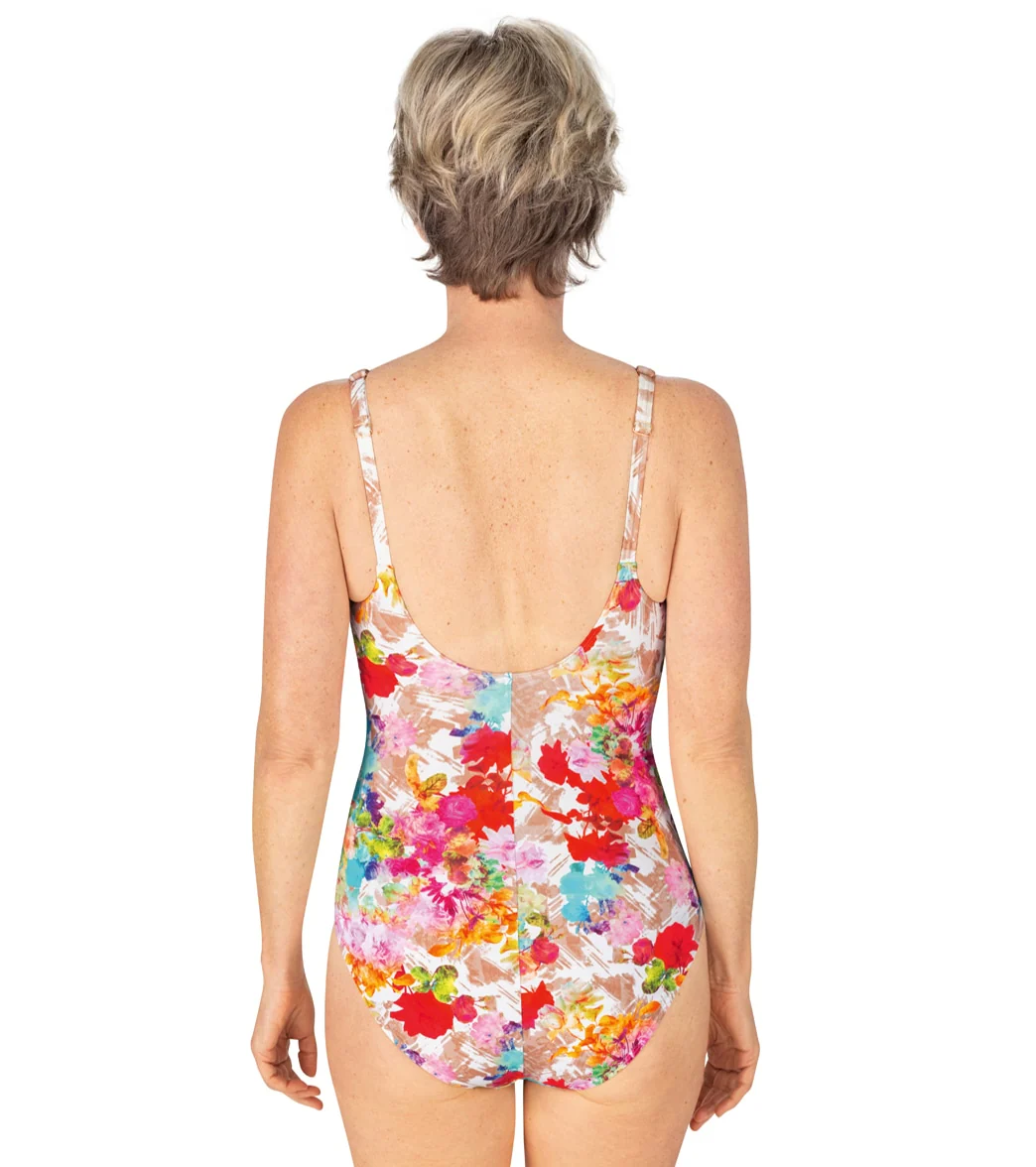 Amoena Women's Floral Breeze Half Bodice Mastectomy One Piece Swimsuit - Image 2