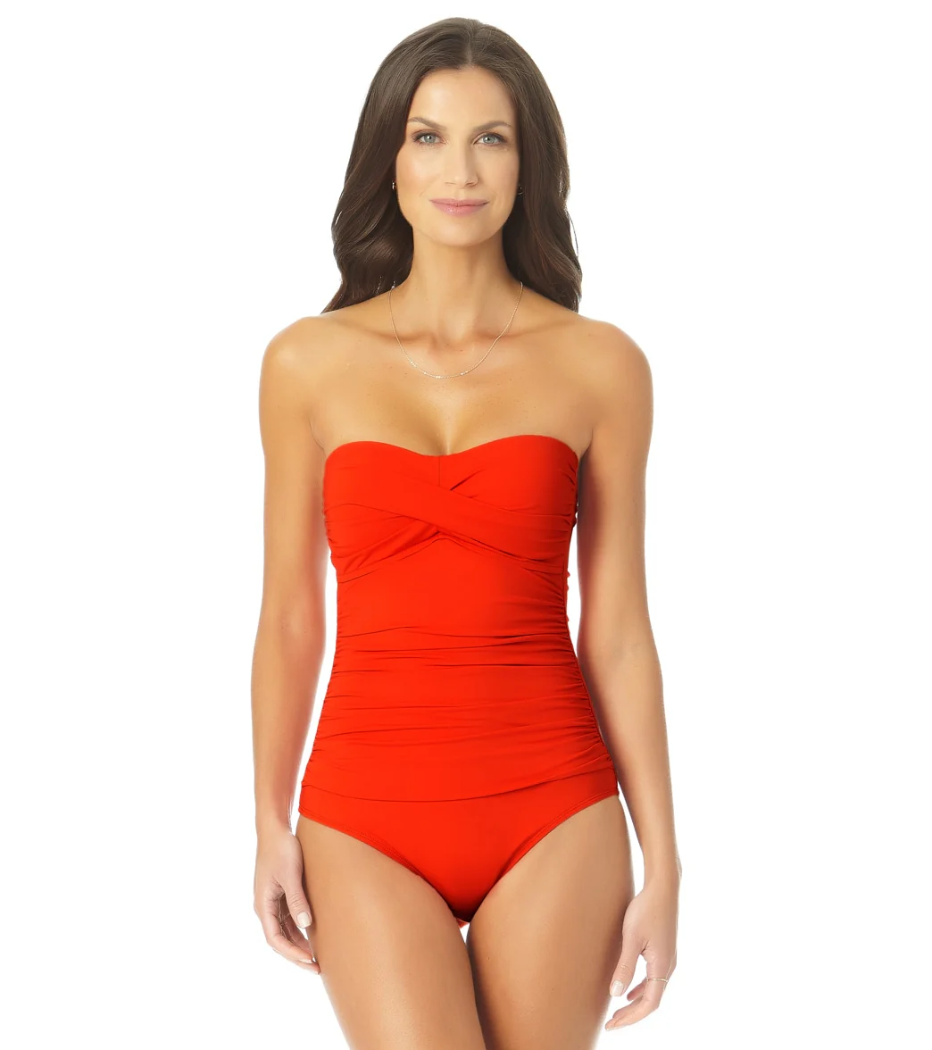 Anne Cole Women's Live In Color Bandeau One Piece Swimsuit - Image 39