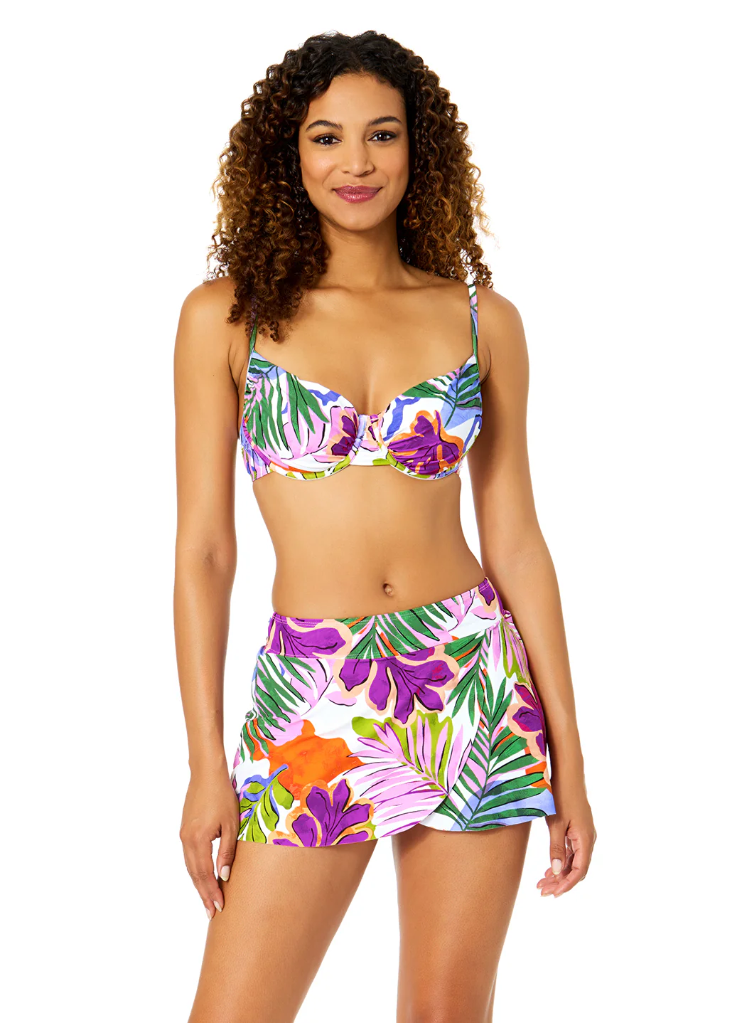 Anne Cole Women's Mod Tropical Shirred Underwire Bikini Top - Image 5