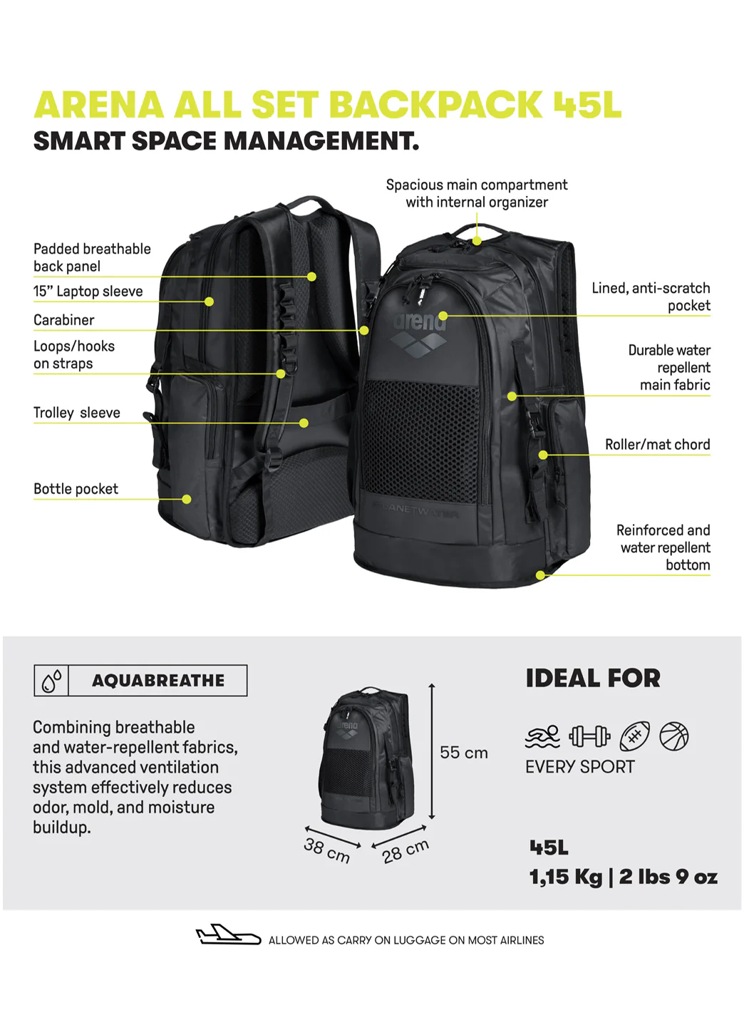 Arena All Set 45L Backpack - Image 13