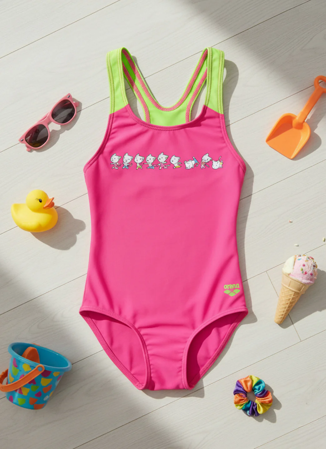 Arena Girls' Arena Friends Pro Back One Piece Swimsuit (Toddler, Little Kid) - Image 4