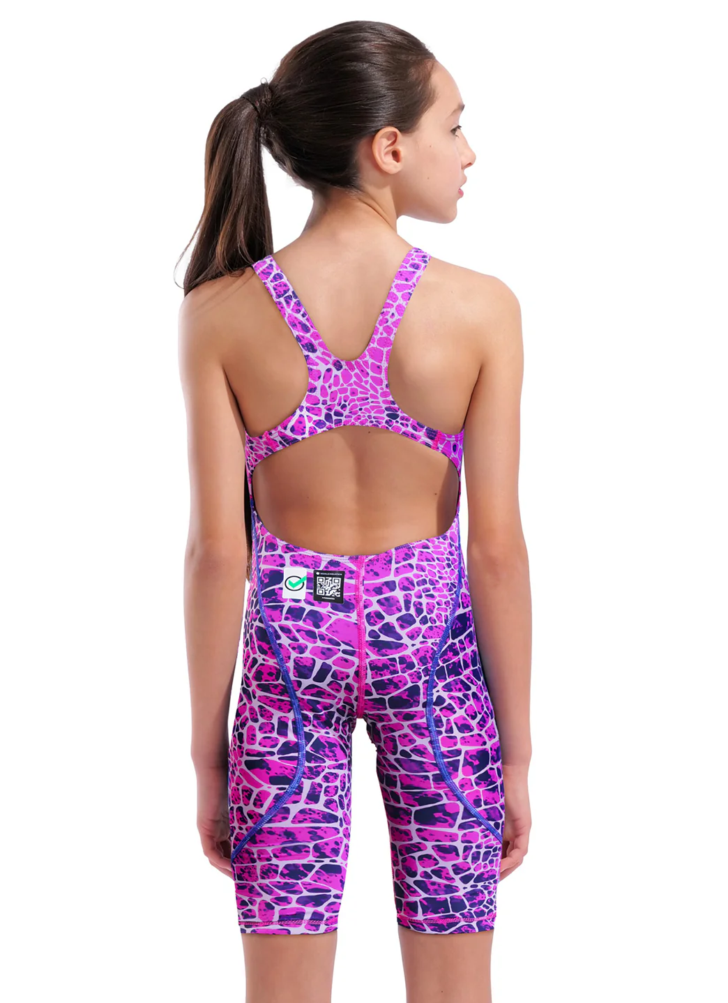 Arena Girls' Powerskin Snakeskin ST Next LE Open Back Tech Suit Swimsuit - Image 3