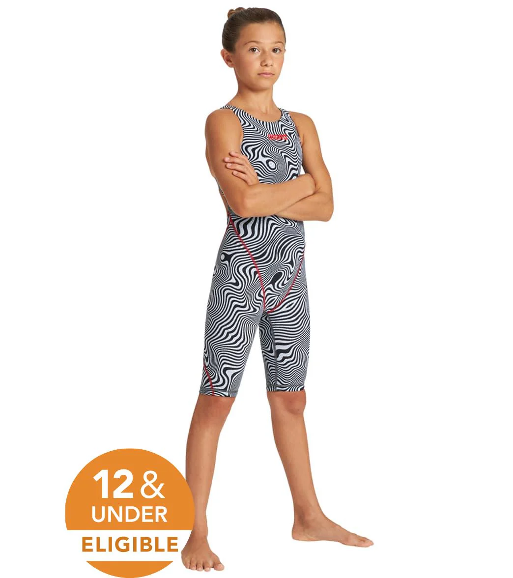 Arena Girls' Powerskin ST 2.0 Illusion Limited Edition Open Back Jr Tech Suit Swimsuit - Image 3