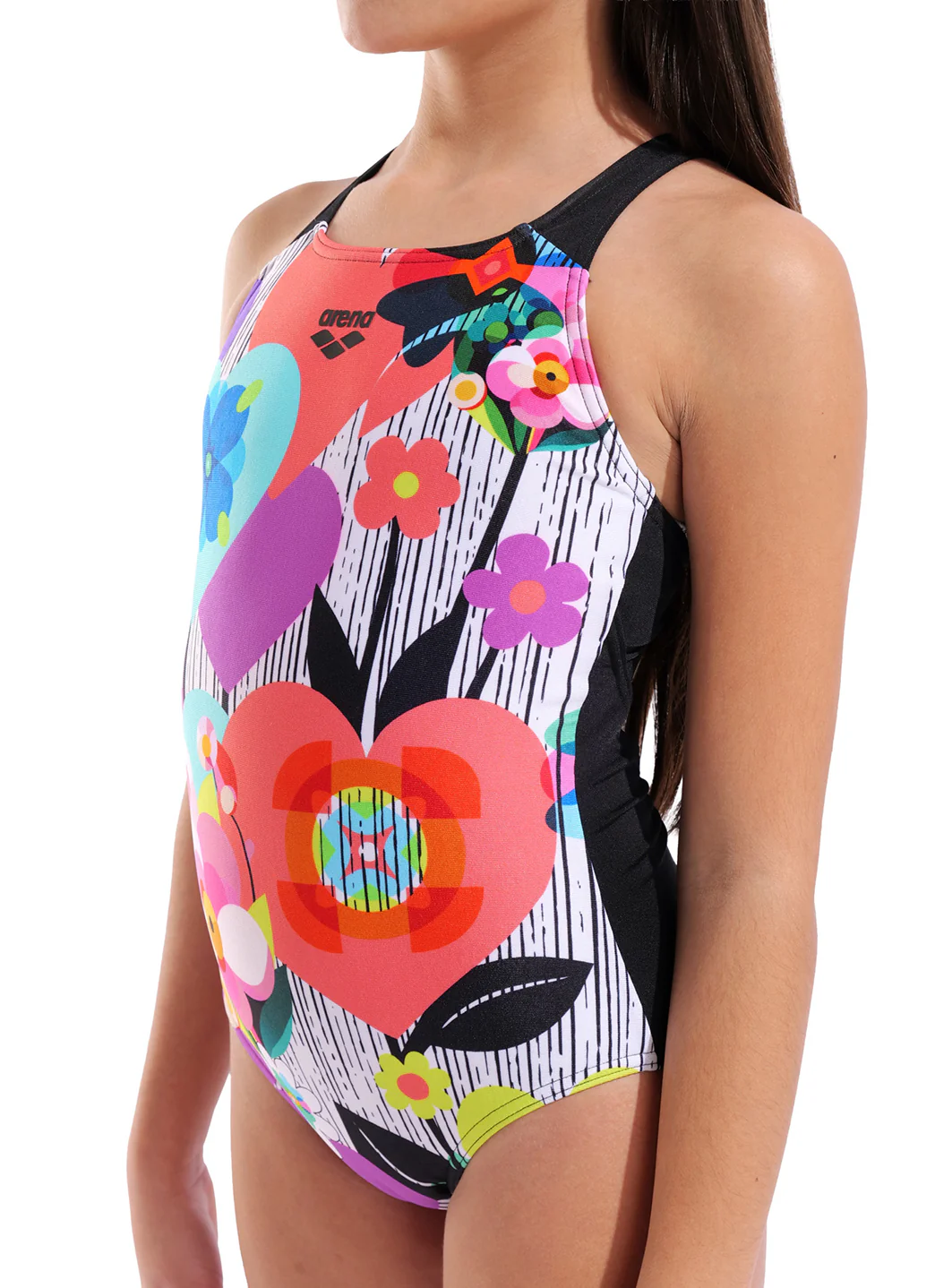 Arena Girls' Roses V Back One Piece Swimsuit (Little Kid, Big Kid) - Image 6