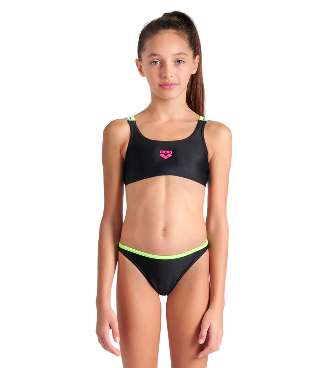 Arena Girls' Solid Two Piece Swimsuit (Little Kid, Big Kid) - Image 11