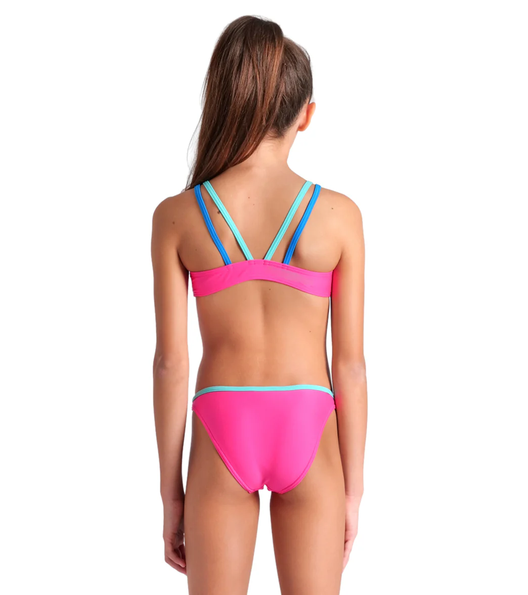 Arena Girls' Solid Two Piece Swimsuit (Little Kid, Big Kid) - Image 2
