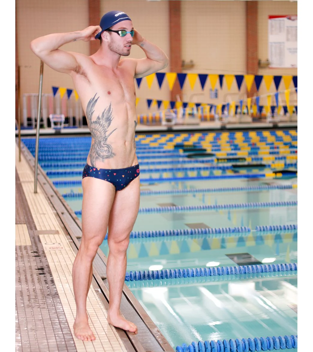 Arena Men's Drew Kibler Geometric Lions Brief Swimsuit - Image 8