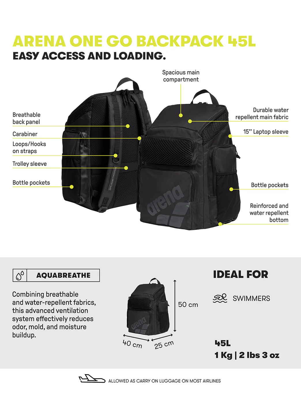 Arena One Go 45L Backpack - Image 88