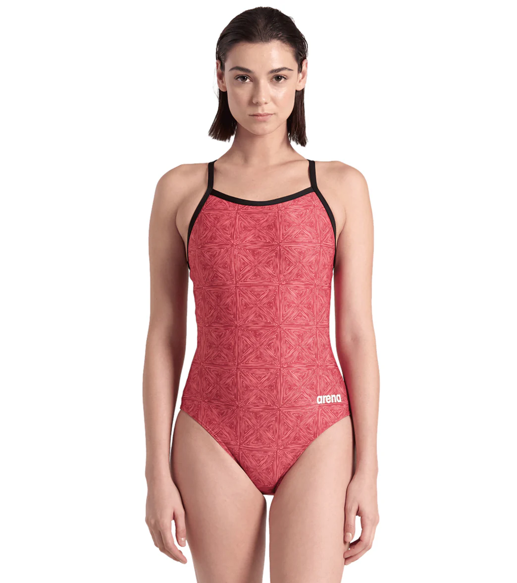 Arena Women's Abstract Tiles Lightdrop Back One Piece Swimsuit - Image 41