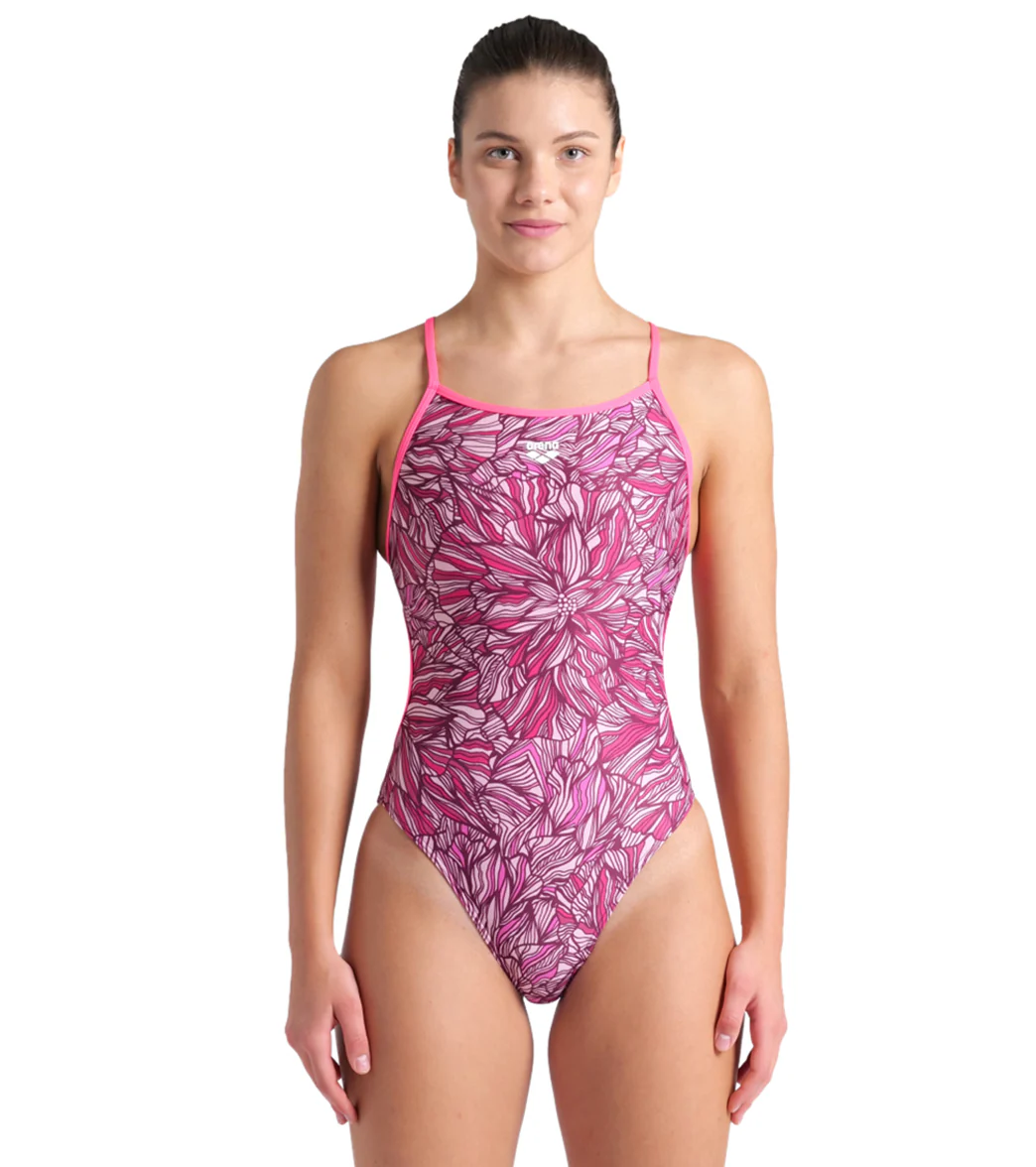 Arena Women's Pink Dahlia Lace Back One Piece Swimsuit - Image 7