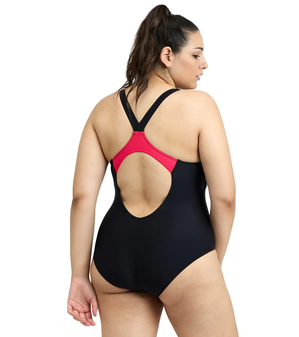 Arena Women's Plus Size Print Threefold V Back One Piece Swimsuit - Image 3