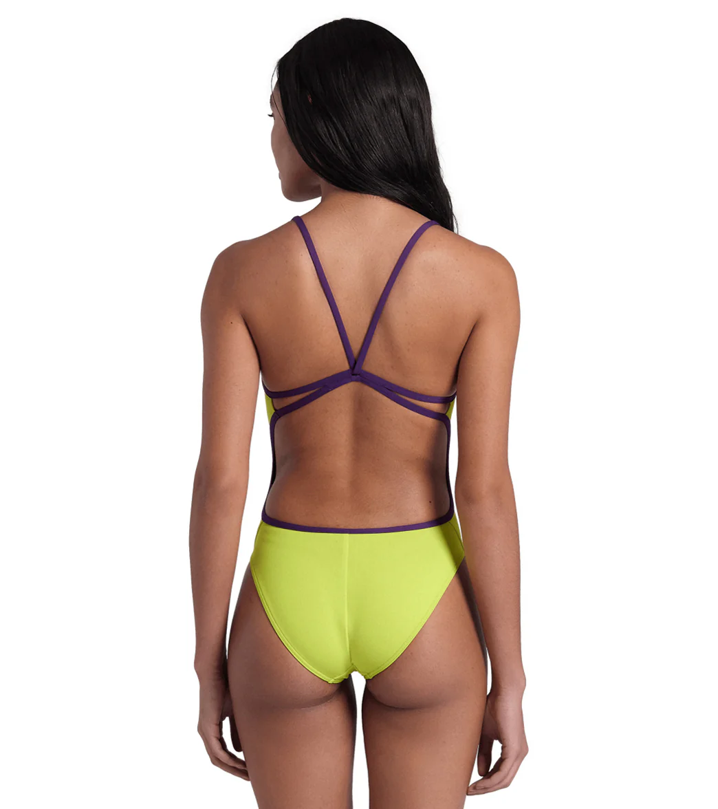 Arena Women's Solid Lace Back One Piece Swimsuit - Image 84