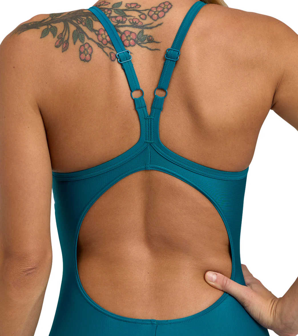 Arena Women's Solid Light Drop Back Chlorine Resistant One Piece Swimsuit - Image 116