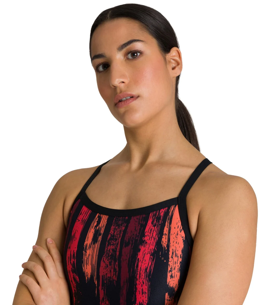 Arena Women's Team Painted Stripes Challenge Back One Piece Swimsuit - Image 22