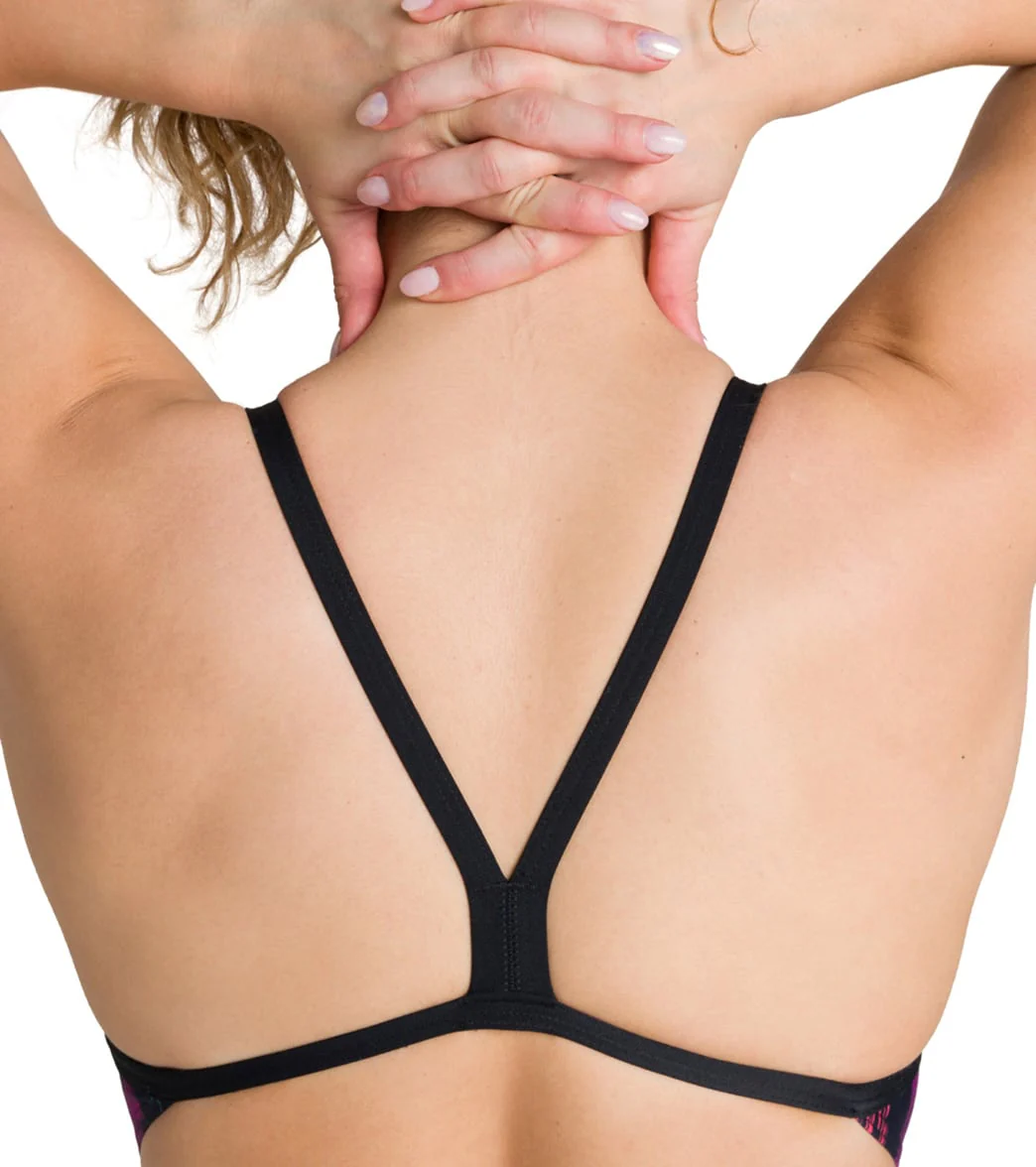 Arena Women's Team Painted Stripes Challenge Back One Piece Swimsuit - Image 32