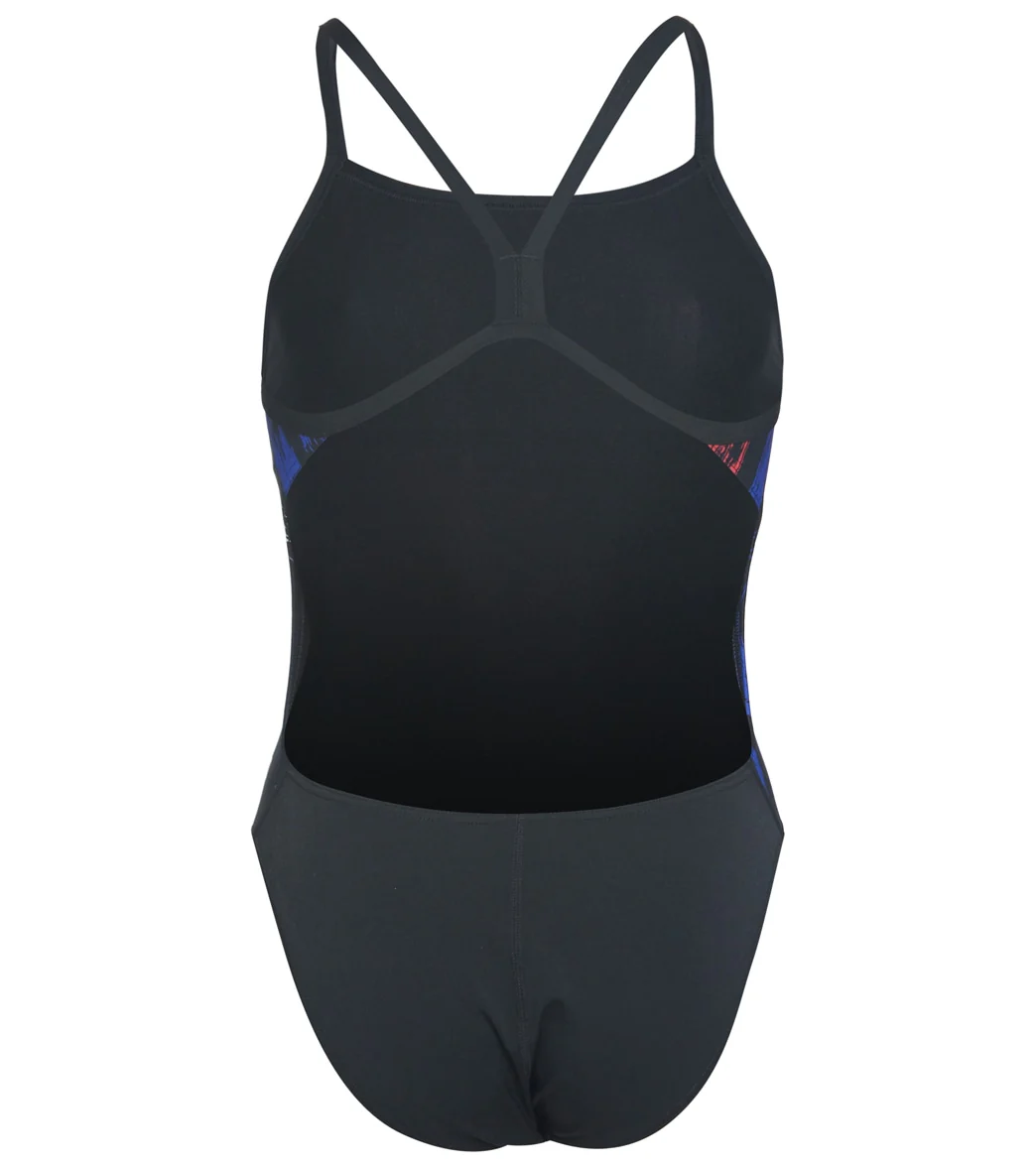 Arena Women's Team Painted Stripes Challenge Back One Piece Swimsuit - Image 43