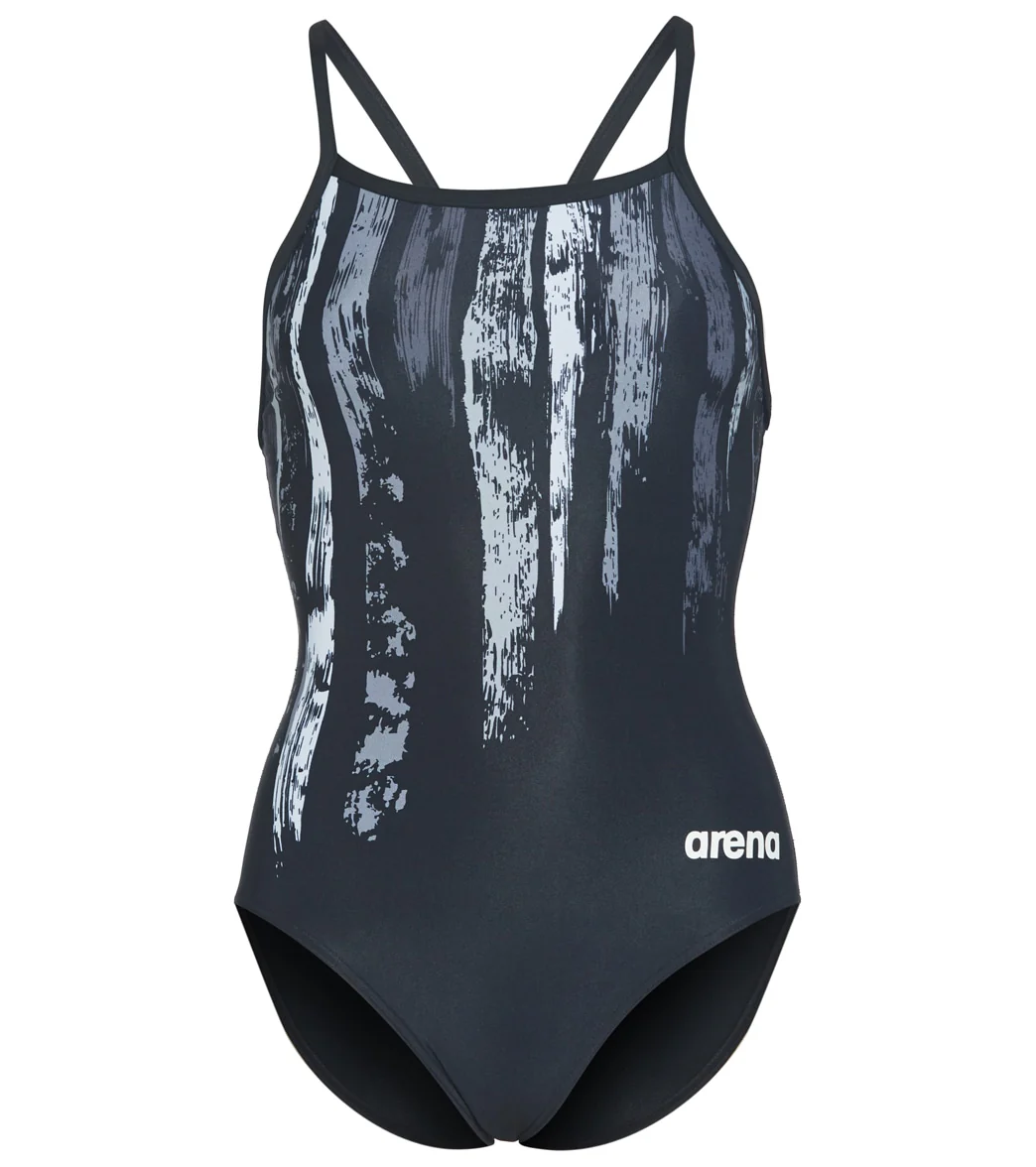 Arena Women's Team Painted Stripes Light Drop Back One Piece Swimsuit - Image 8