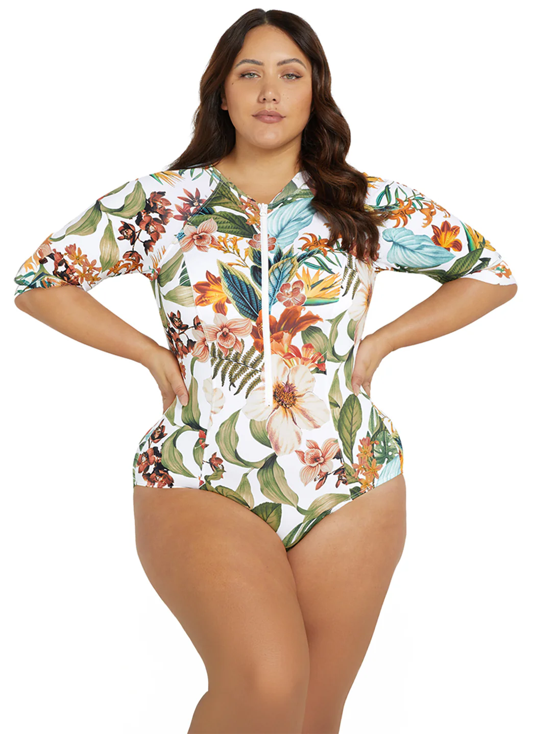 Artesands Woman's Plus Size Into the Saltu Seraut Mid Length Once Piece Swimsuit - Image 7