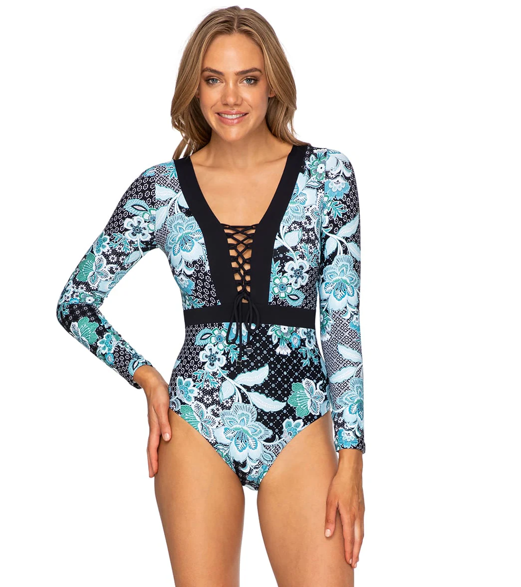 Azura Women's Azura Goa Lace Up Long Sleeve One Piece Swimsuit - Image 5