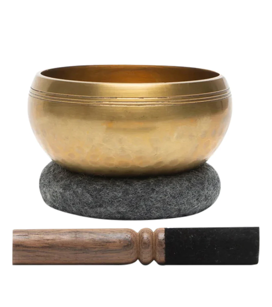 B, Halfmoon Brass Singing Bowl 4" - Image 4