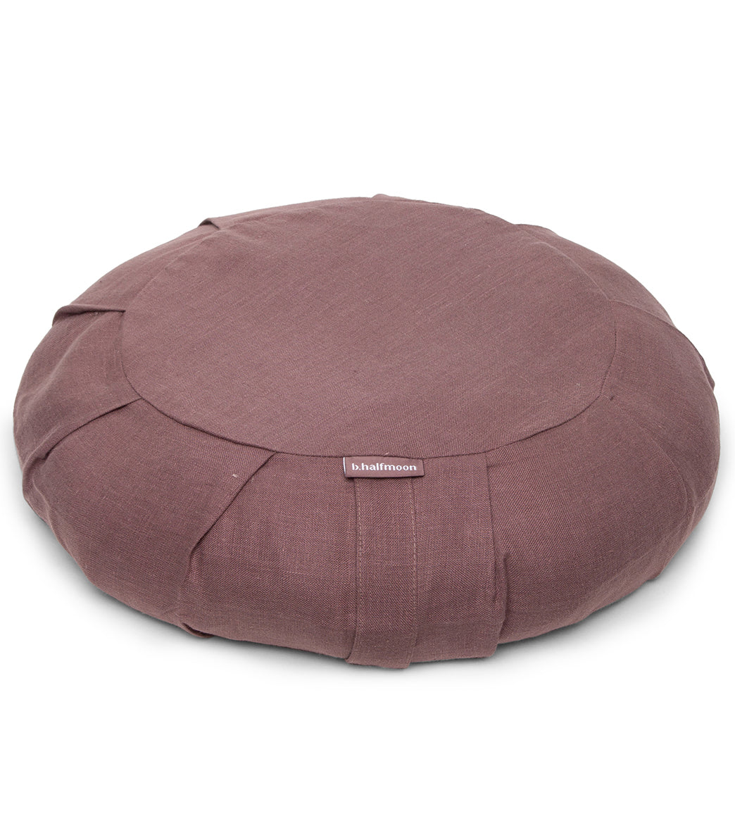 B, Halfmoon Linen Round Meditation Cushion - Image 13