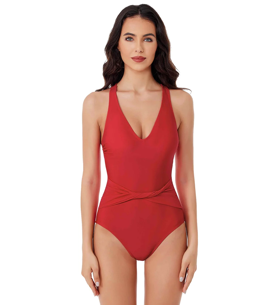 BCA by Rebecca Virtue Women's Twist Waist Belt One Piece Swimsuit - Image 73