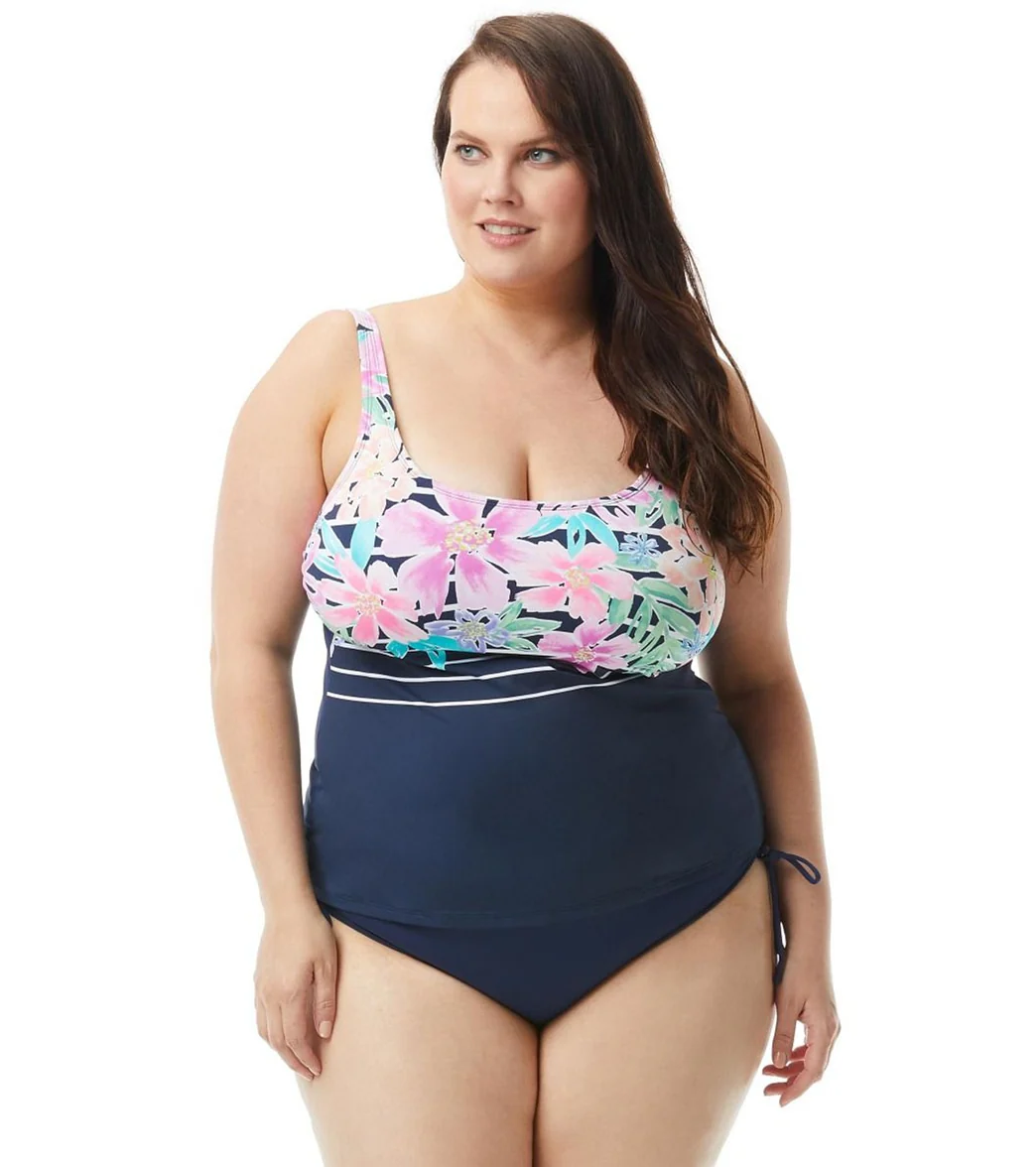 Beach House Plus Size Between The Lines Julie Tankini Top - Image 5