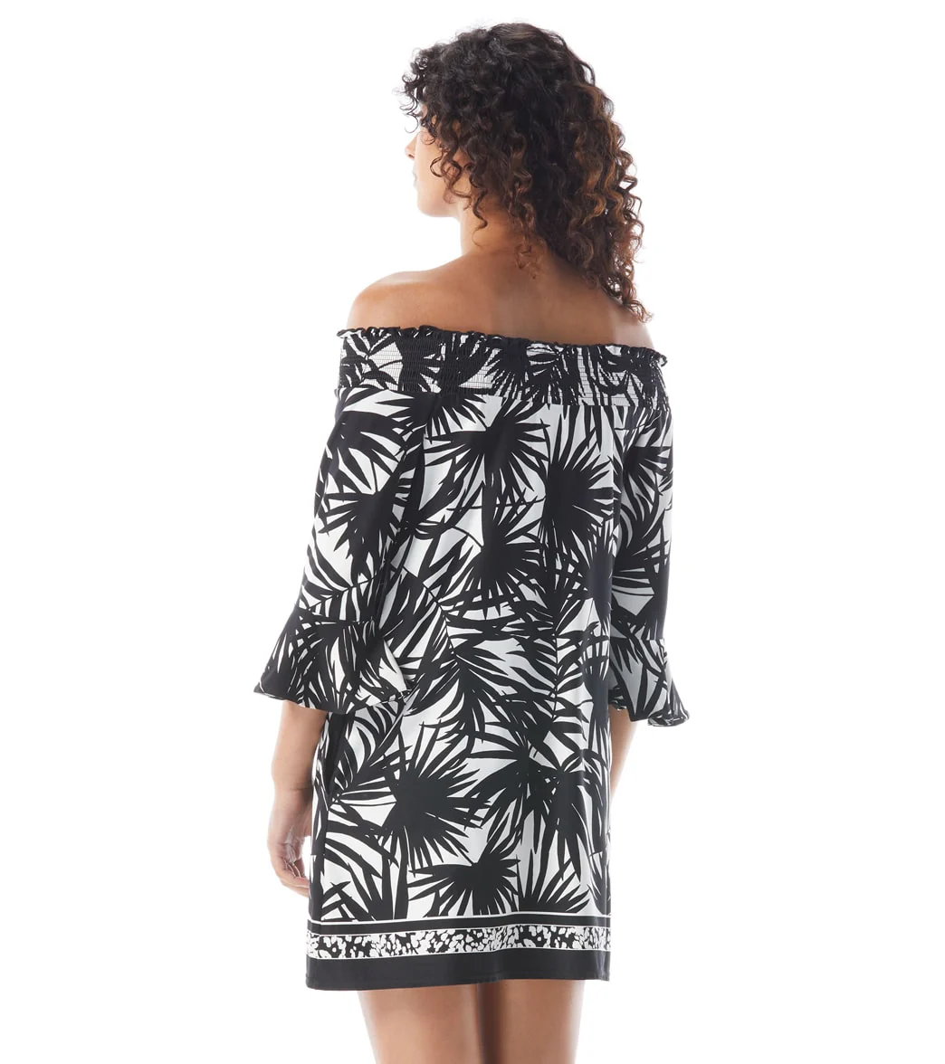 Beach House Seaside Palm Kelsea Off the Shoulder Bell Sleeve Dress - Image 2