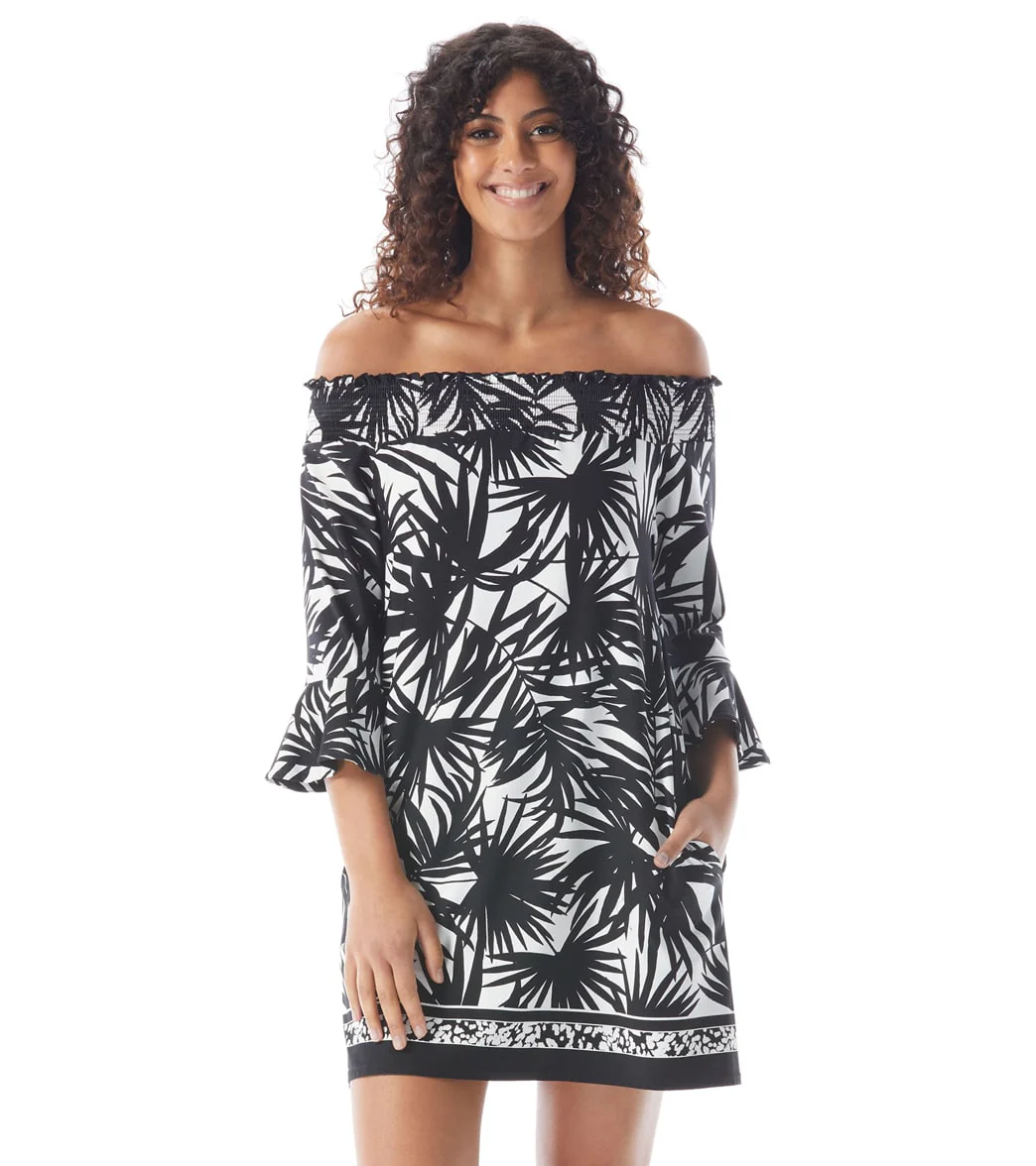 Beach House Seaside Palm Kelsea Off the Shoulder Bell Sleeve Dress - Image 6