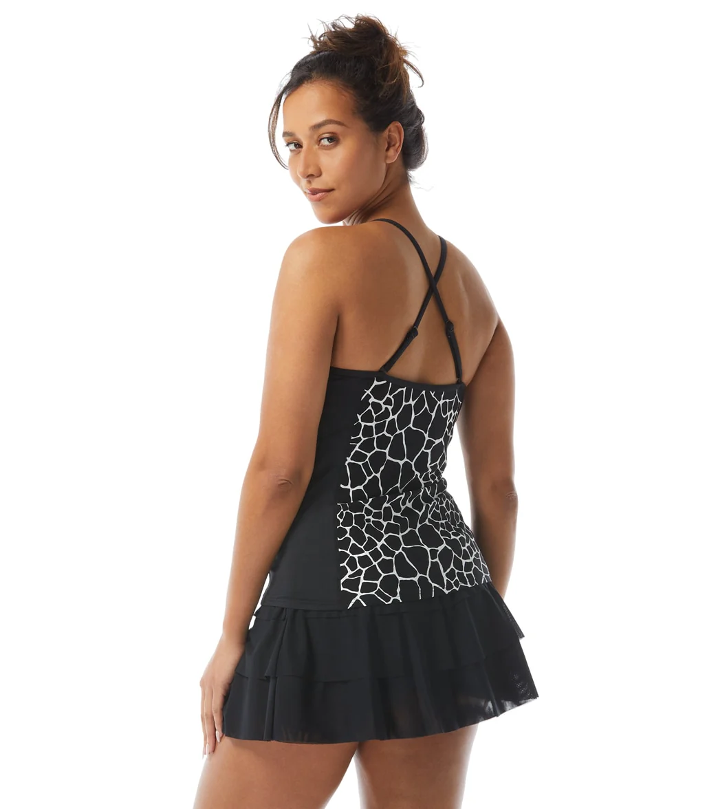 Beach House Women's Desert Giraffe Ambition Fitted Cross Back Tankini Top - Image 4