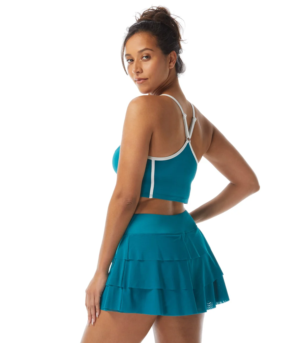 Beach House Women's Piping Solid Plateau Racer Back Crop Top - Image 9