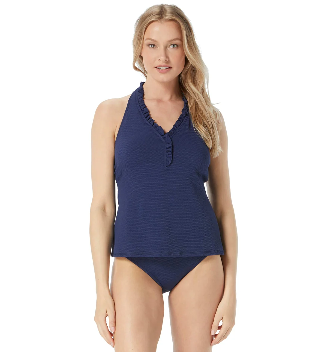 Beach House Women's Pique Solids Nina Ruffle Trim Racerback Tankini Top - Image 2