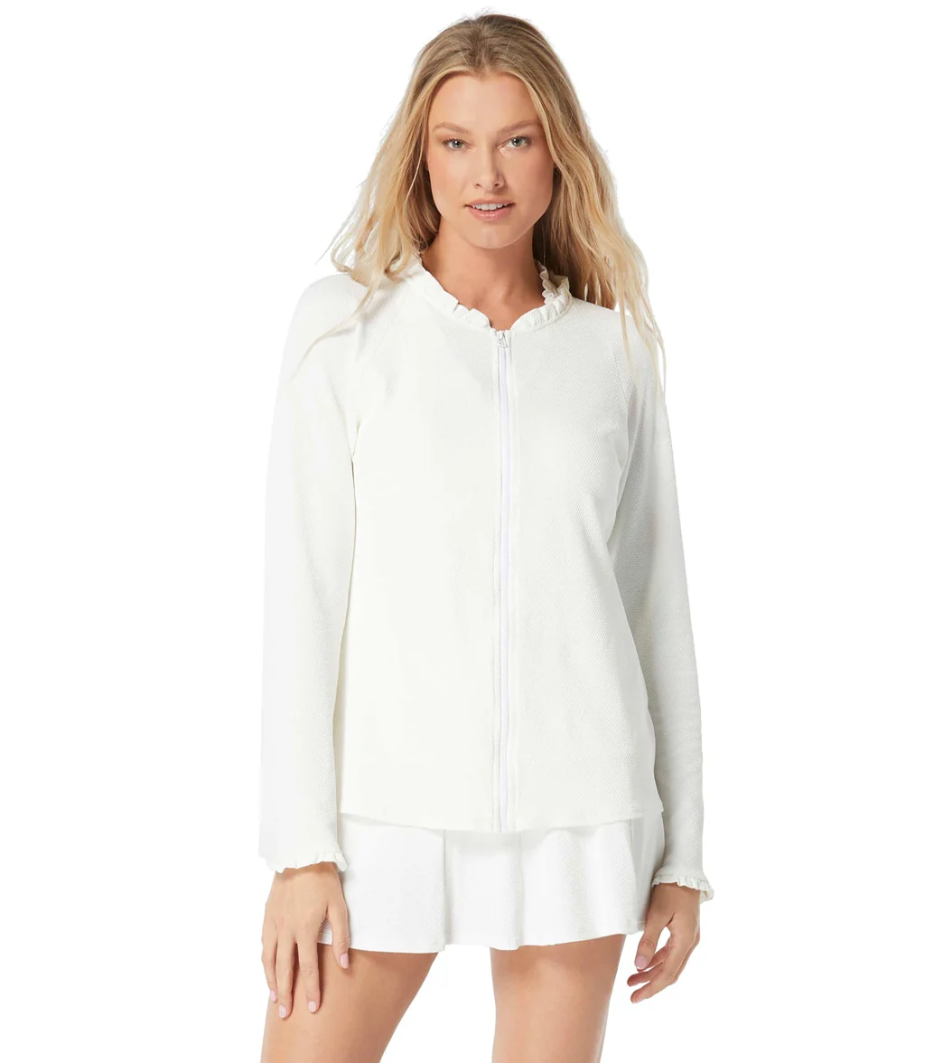 Beach House Women's Pique Solids Phoebe Long Sleeve Zip Front Rash Guard - Image 24