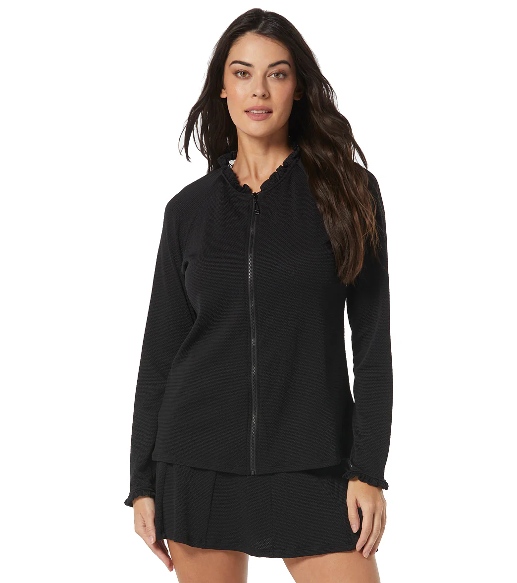 Beach House Women's Pique Solids Phoebe Long Sleeve Zip Front Rash Guard - Image 30