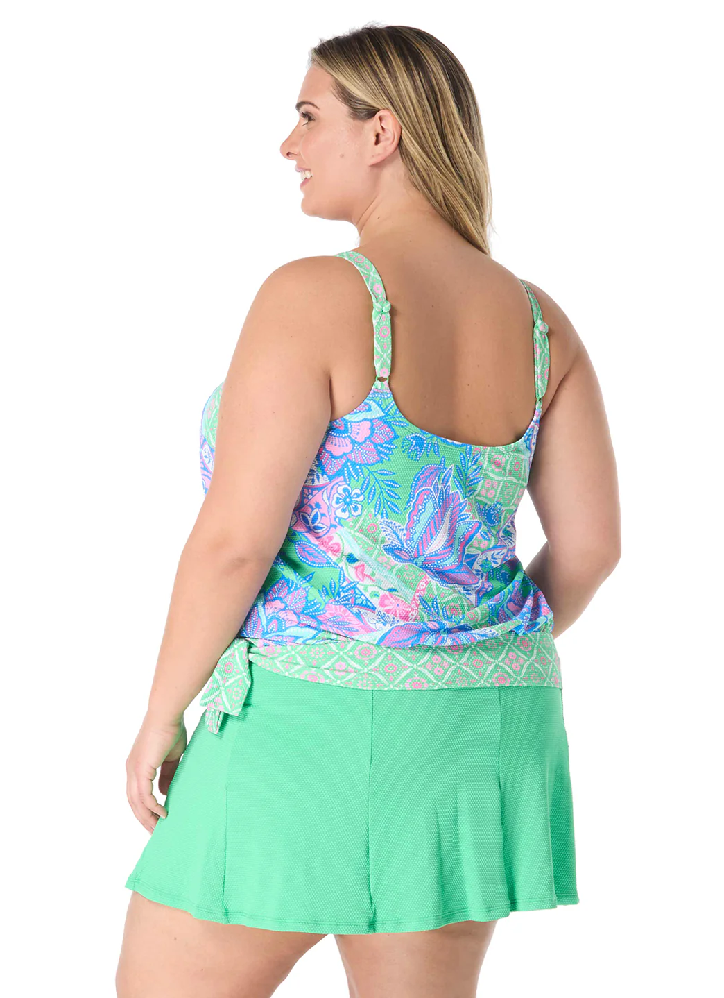 Beach House Women's Plus Size Estate Mosaic Pique Sarah Blouson Tankini Top - Image 4