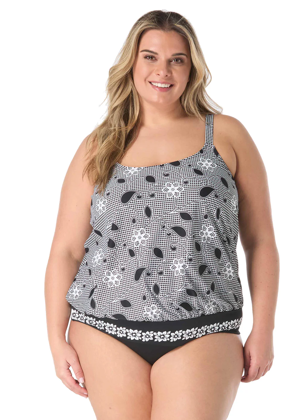 Beach House Women's Plus Size Floral Allure Sarah Blouson Tankini Top - Image 2