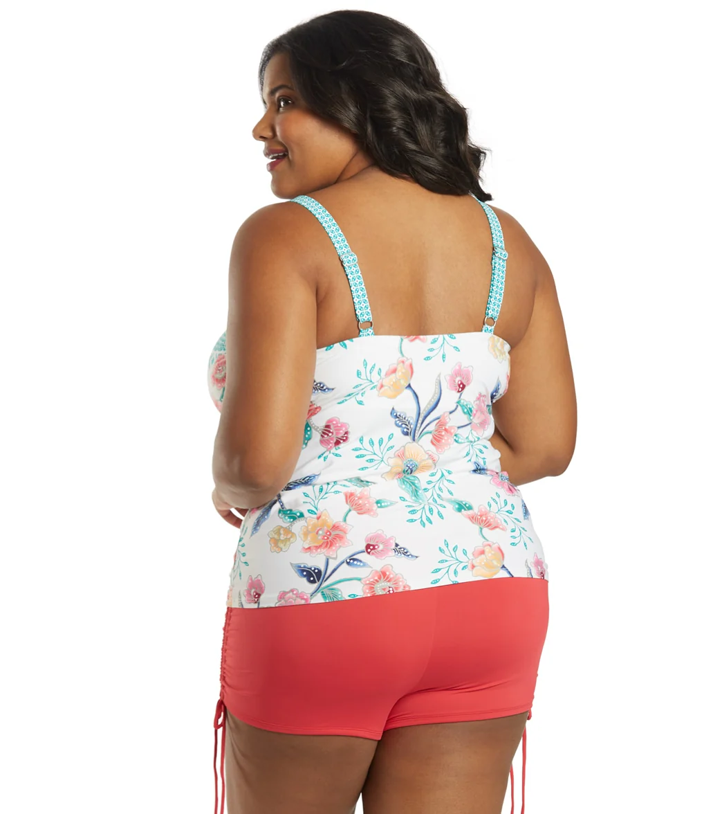 Beach House Women's Plus Size Floral Fantasy Blair Tankini Top - Image 3