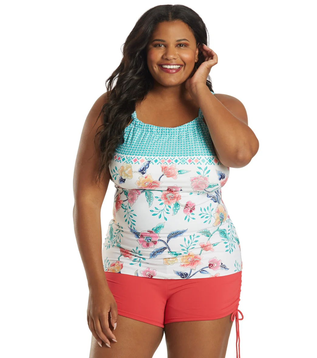 Beach House Women's Plus Size Floral Fantasy Blair Tankini Top - Image 7