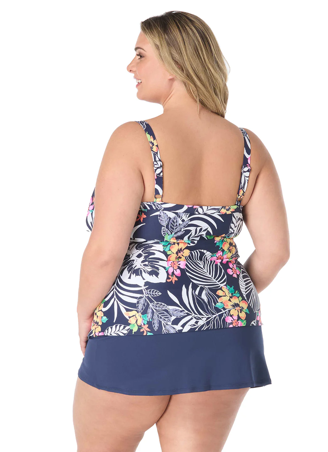 Beach House Women's Plus Size Indigo Jungle Jane Ruffle Tankini Top - Image 3
