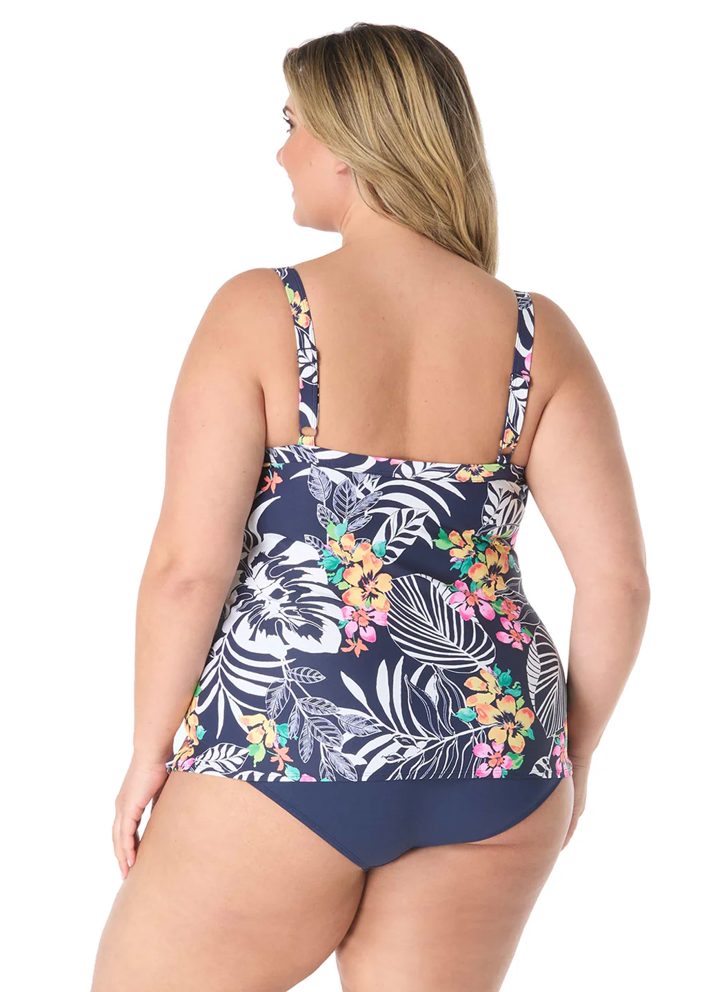 Beach House Women's Plus Size Indigo Jungle Jane Ruffle Tankini Top - Image 5