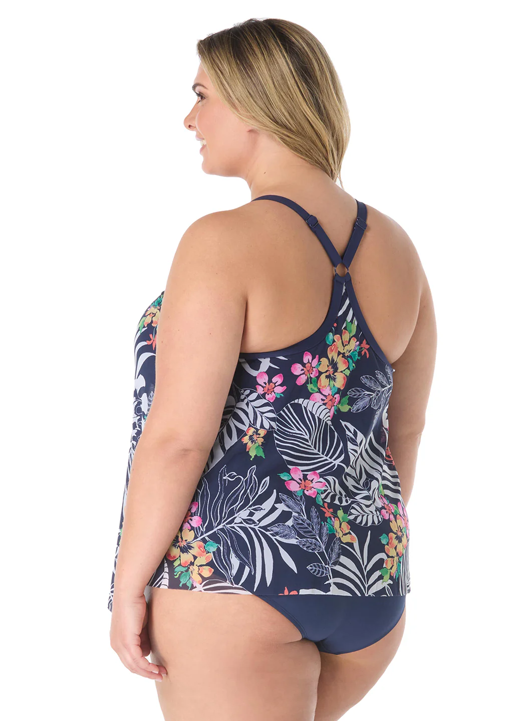 Beach House Women's Plus Size Indigo Jungle Kerry Mesh Tankini Top - Image 4